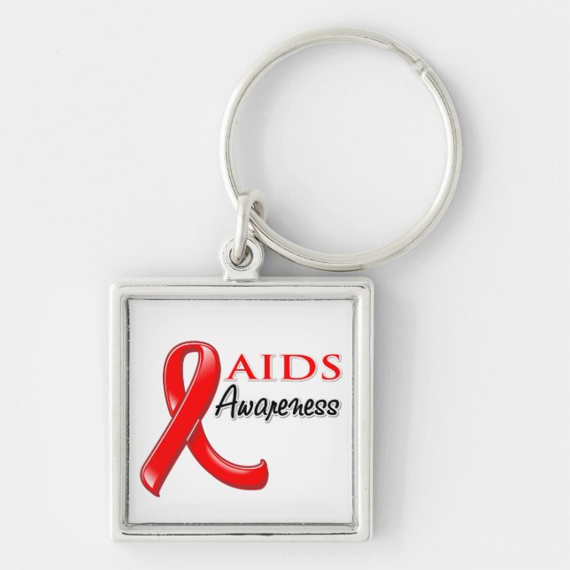 Aids HIV Awareness Ribbon Schlüsselanhänger (Vorne)