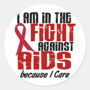 AIDS HIV im Kampf 1 I Pflege Runder Aufkleber