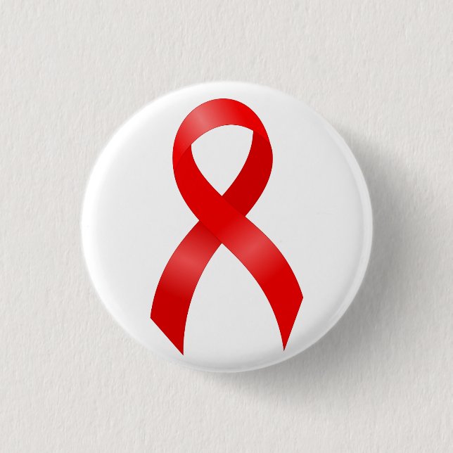 AIDS| HIV | rotes Band der Herz-Krankheits-| des Button (Vorderseite)