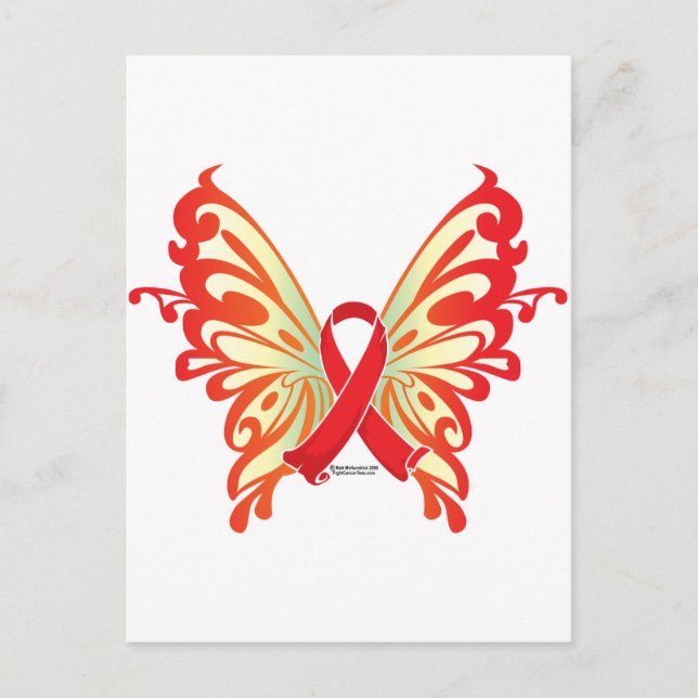 AIDS Ribbon Butterfly Postkarte (Vorderseite)