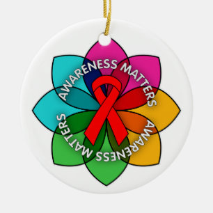AIDShiv-Bewusstseins-Angelegenheits-Blumenblätter Keramik Ornament