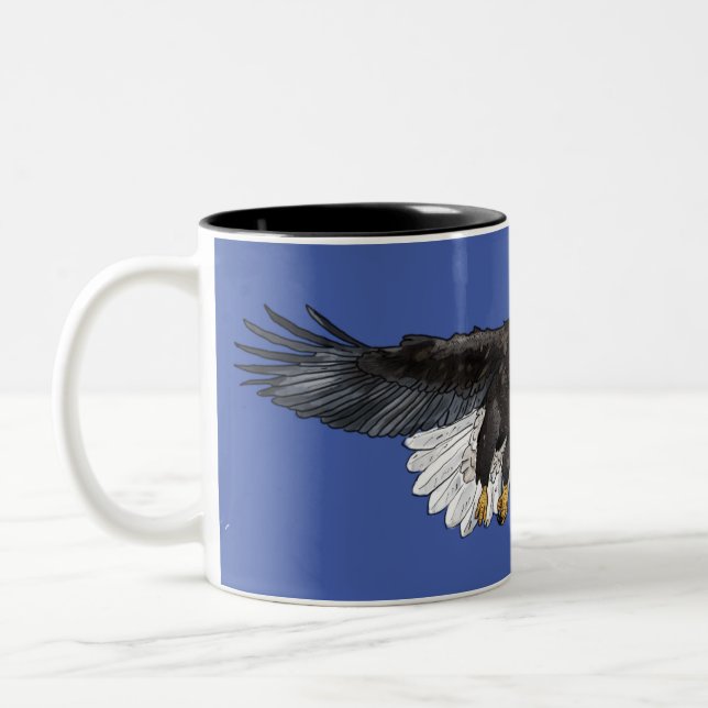 Aigle À Balles Avec Ailes Étaler La Mug De Café (Gauche)
