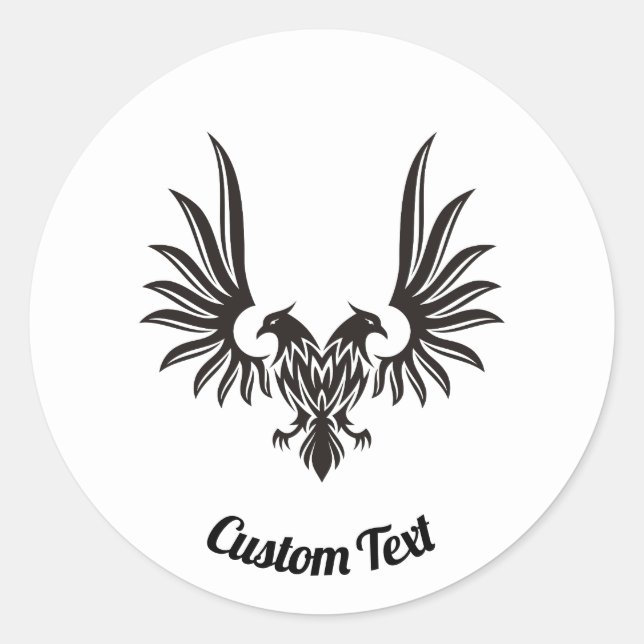Aigle à deux têtes Sticker rond (Devant)