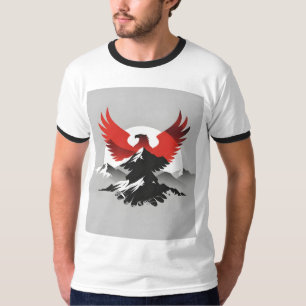 Aigle albanais & Montagnes T-Shirt Moderne Hérit