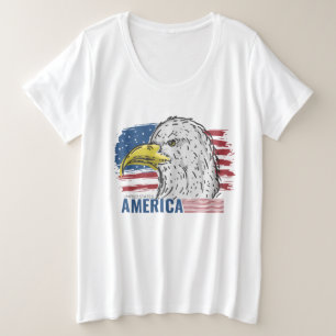 Aigle américain avec T-shirt drapeau