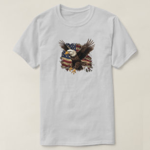 Aigle avec T-Shirt du drapeau américain