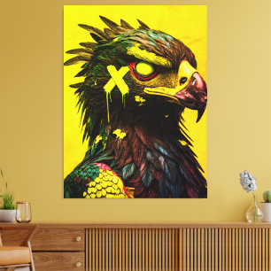 Aigle Cyberpunk – Art mural animalier futuriste