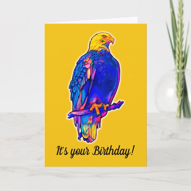 Aigle dans les couleurs Bonne carte d'anniversaire (Devant)