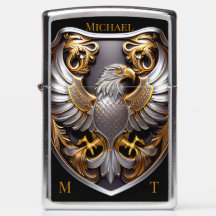 Aigle d'or d'argent personnalisé Zippo Lighter