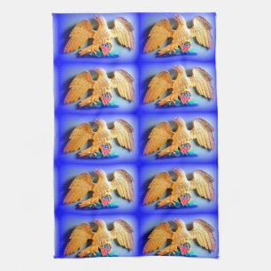aigle doré bleu serviette de cuisine patriotique