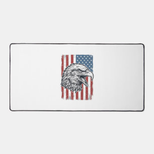 Aigle Patriotique Drapeau Américain Gravure Vintag