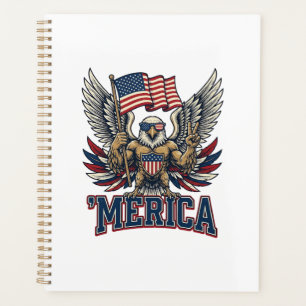 Aigle Patriotique Merica Vintage Vector Design de