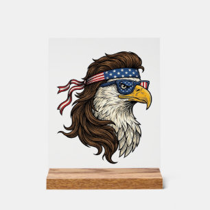 Aigle patriotique Mullet Gravure vintage vecteur D