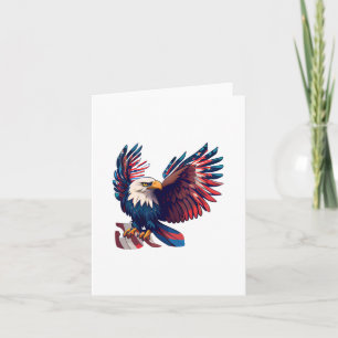 Aigle patriotique sur invitation pliée