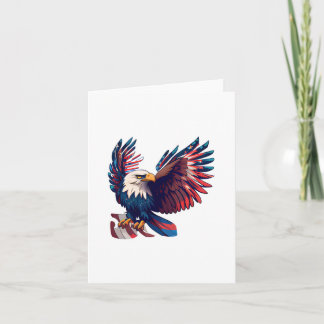 Aigle patriotique sur invitation pliée
