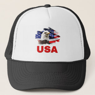 Aigle sur le drapeau USA Casquettes patriotiques /