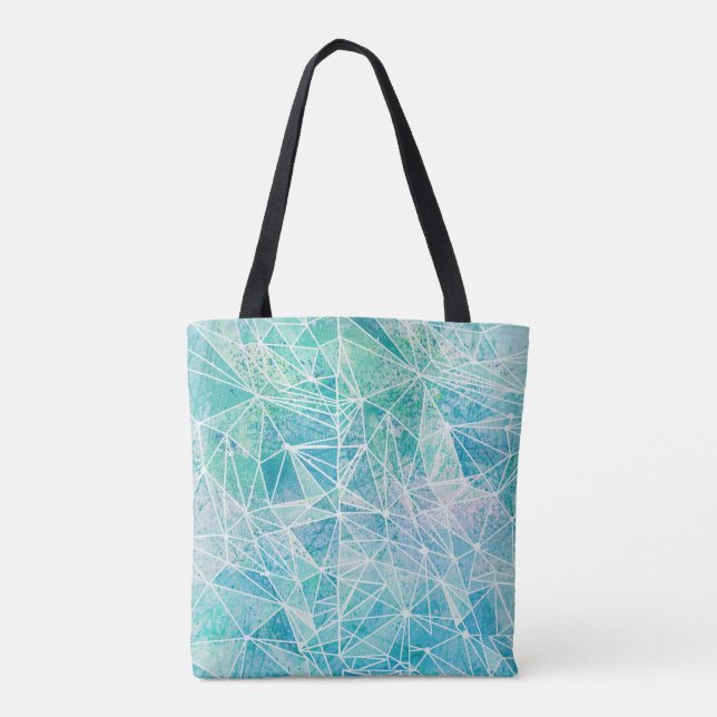aigue-marine avec le sac fourre-tout blanc à (Dos)