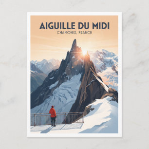 Aiguille du Midi Chamonix Frankreich Reise Souveni Postkarte