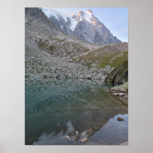 Aiguille du Midi Reflektion in Lac Bleu Poster