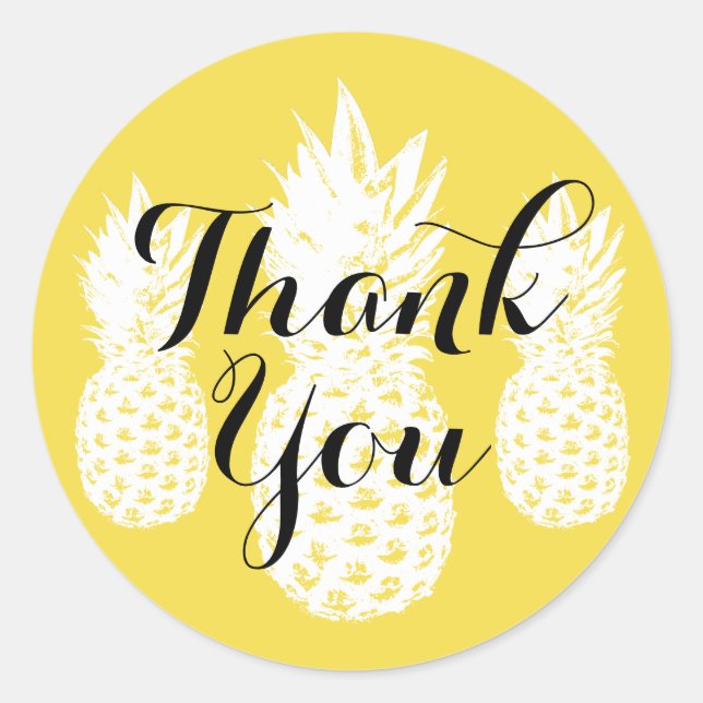Aiguille jaune tropicale merci stickers (Devant)