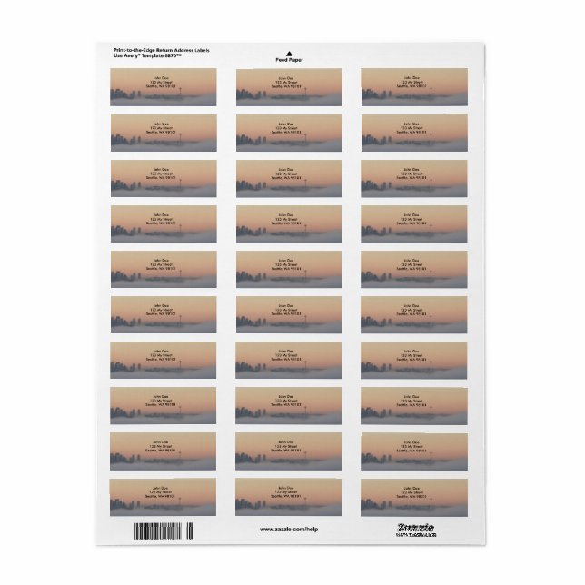 Aiguille spatiale au-dessus du étiquette de adress (Feuille entière)