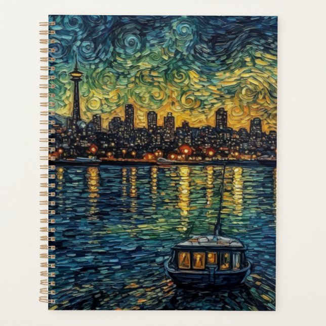 Aiguille spatiale Seatle en style van Gogh (Devant)
