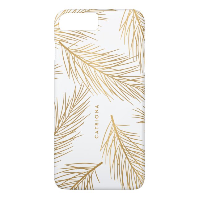 Aiguilles en pin d'or coque iphone personnalisé mo (Dos)