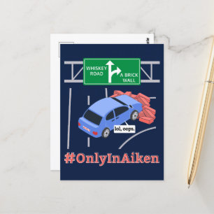 Aiken, SC, Brick Wall Meme Postcard Postkarte