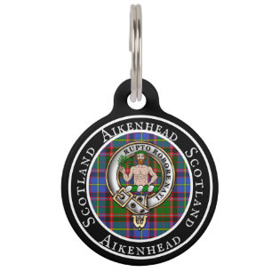 Aikenhead Abzeichen/Tartan Personalisiert People I Haustiermarke