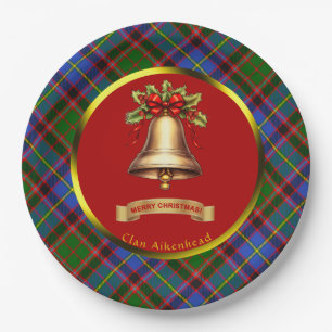 Aikenhead-Tartan Weihnachten personalisiert Pappteller