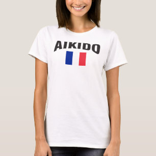 Aikido-Frankreich-Franzose-Flagge T-Shirt