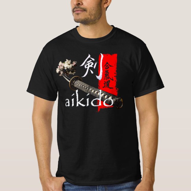 Aikido Katana - T-shirt avec épée Samurai (Devant)