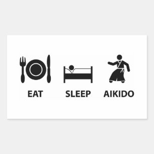 Aikido Rechteckiger Aufkleber