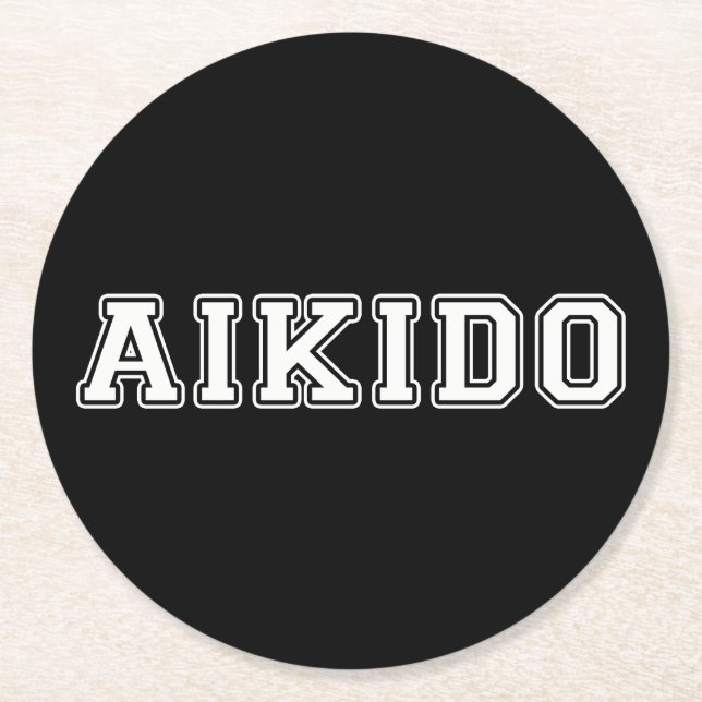 Aikido Runder Pappuntersetzer (Vorderseite)