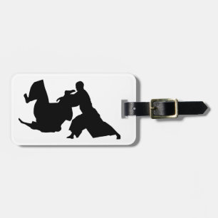 Aikido-Silhouette Gepäckanhänger