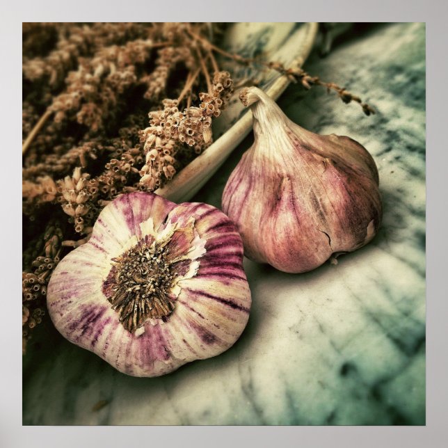 Ail / Poster de cuisine en bois (Devant)