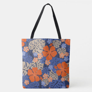 Ailani Hawaiianischer Hibiskus Tropische Navy-Stra Tasche