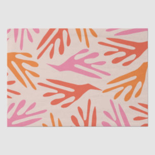 Ailanthus Modern Boho Abstraktes Muster Rosa Orang Seidenpapier