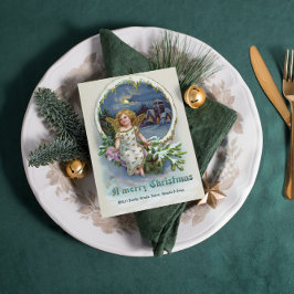 Aile d'or Cute Cherub, Carte de voeux de Noël