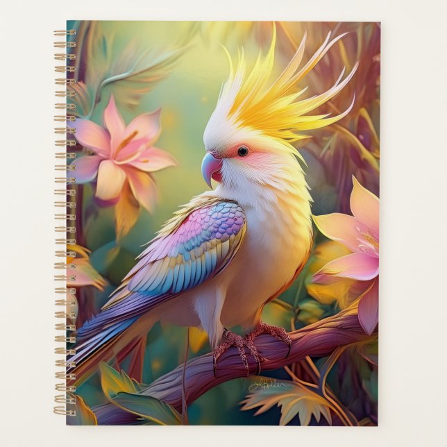 Aile Iridescente Cockatiel Imaginaire Oiseau (Devant)
