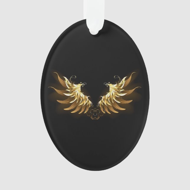 Ailes d'Ange d'or sur arrière - plan noir (devant)