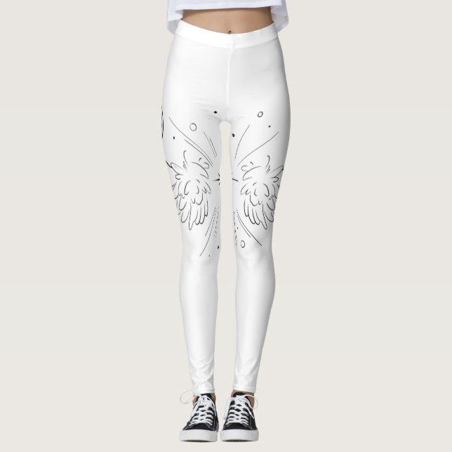 {ailes d'anges} Leggings blancs (Devant)