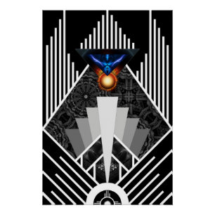 Ailes De La Lumière Déco Mech Flare Poster Parfait