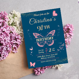 Ailes papillon 9e anniversaire invitation couleur