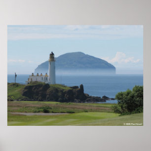 Ailsa Craig, Poster von Turnberry Lighthouse
