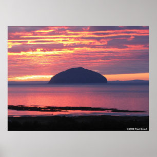 Ailsa Craig Sunset Poster