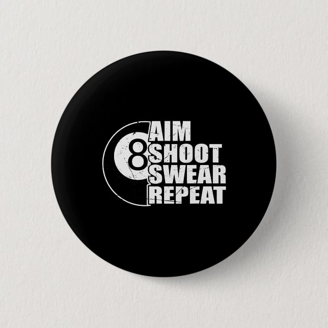 Aim Shoot Swear Wiederholung 8 Ball Pool Billard P Button (Vorderseite)