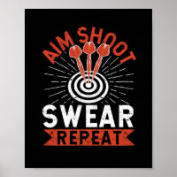 Aim Shoot Swear Wiederholung Darts Funny