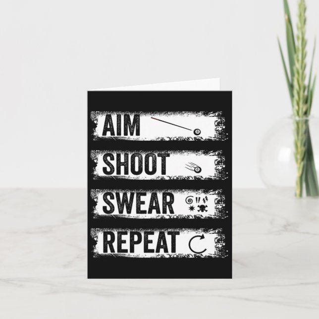 Aim Shoot Swear Wiederholung Funny Billiards 8-Bal Karte (Vorderseite)