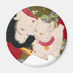 Aimant 猫が好き, chats d'amour du 芳年 I, Yoshitoshi, Ukiyoe